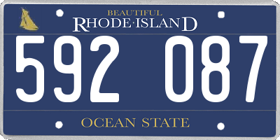RI license plate 592087
