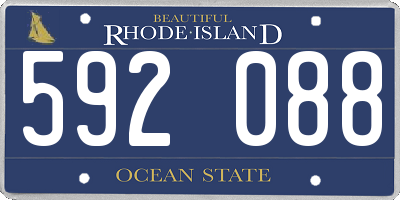 RI license plate 592088