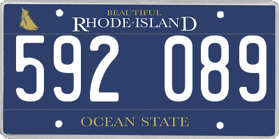RI license plate 592089