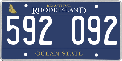 RI license plate 592092