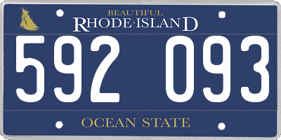 RI license plate 592093