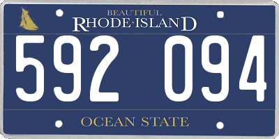 RI license plate 592094
