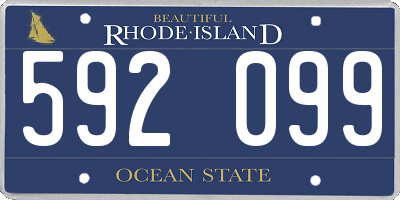 RI license plate 592099
