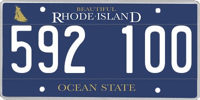 RI license plate 592100