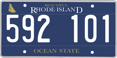 RI license plate 592101
