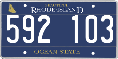 RI license plate 592103