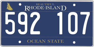 RI license plate 592107