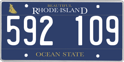 RI license plate 592109