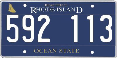 RI license plate 592113