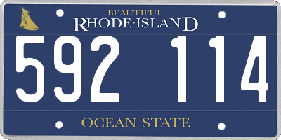 RI license plate 592114