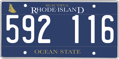 RI license plate 592116