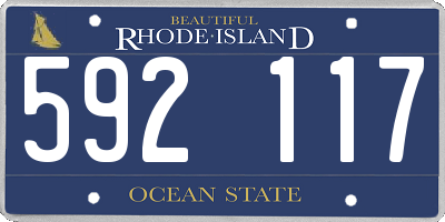 RI license plate 592117