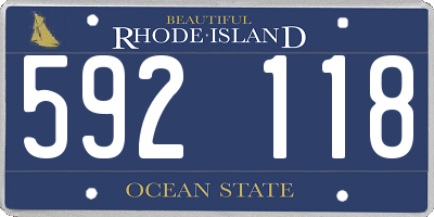 RI license plate 592118