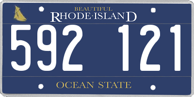 RI license plate 592121