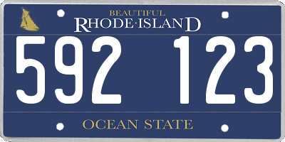 RI license plate 592123