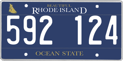 RI license plate 592124