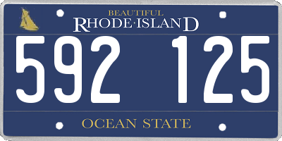 RI license plate 592125
