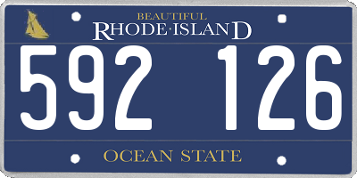 RI license plate 592126