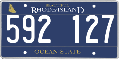 RI license plate 592127