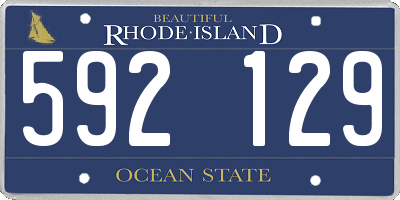 RI license plate 592129
