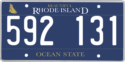 RI license plate 592131
