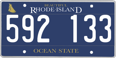 RI license plate 592133