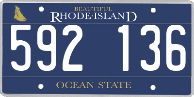 RI license plate 592136