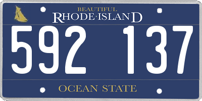 RI license plate 592137