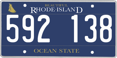 RI license plate 592138