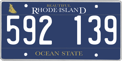 RI license plate 592139