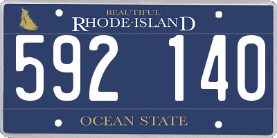 RI license plate 592140