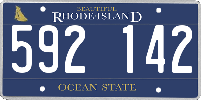 RI license plate 592142