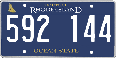 RI license plate 592144