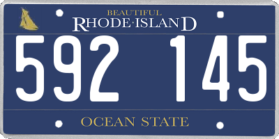 RI license plate 592145