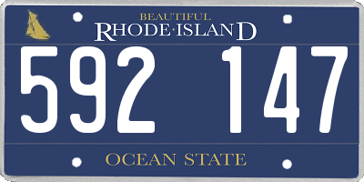 RI license plate 592147