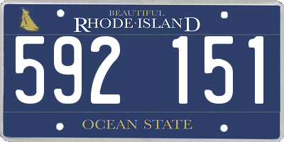 RI license plate 592151
