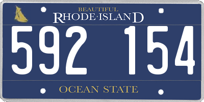 RI license plate 592154