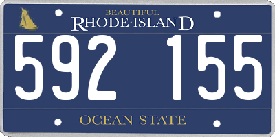 RI license plate 592155