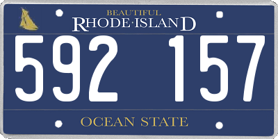 RI license plate 592157