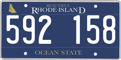 RI license plate 592158
