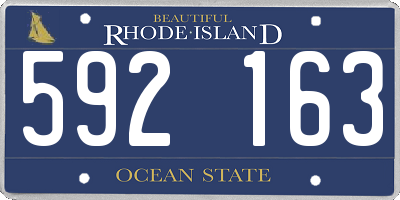 RI license plate 592163