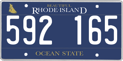 RI license plate 592165