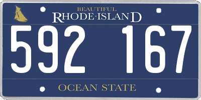 RI license plate 592167