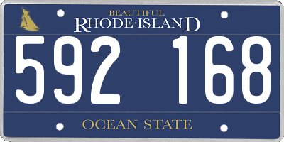 RI license plate 592168