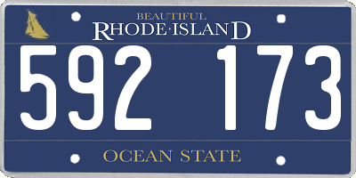RI license plate 592173