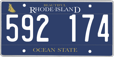RI license plate 592174