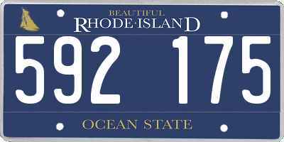 RI license plate 592175