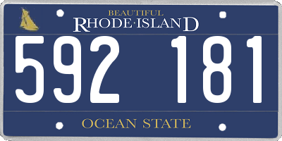 RI license plate 592181
