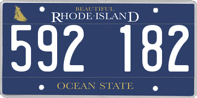 RI license plate 592182