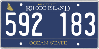 RI license plate 592183